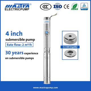 Mastra 4-дюймовый погружной водяной насос для глубокой скважины из нержавеющей стали 4SP 3 4 л.с. погружной скважинный насос